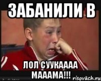 забанили в лол суукаааа мааама!!!