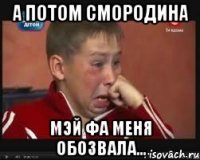 а потом смородина мэй фа меня обозвала...