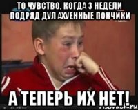 То чувство, когда 3 недели подряд дул ахуенные пончики а теперь их нет!