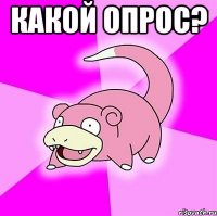 КАКОЙ ОПРОС? 