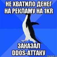 Не хватило денег на рекламу на 1kr заказал DDoS-аттаку