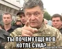  ТЫ ПОЧЕМУ ЕЩЕ НЕ В КОТЛЕ СУКА?