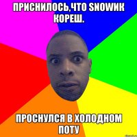 Приснилось,что snowик кореш. проснулся в холодном поту