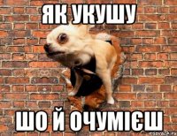 як укушу шо й очумієш