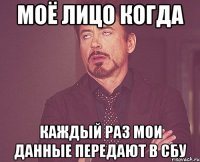 Моё лицо когда каждый раз мои данные передают в СБУ