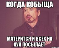 когда кобыща матерится и всех на хуй посылает