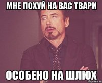 мне похуй на вас твари особено на шлюх