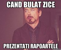 Cand Bulat zice Prezentati rapoartele