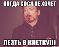 Когда Сося не хочет Лезть в клетку)))