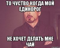 То чуство когда мой единорог не хочет делать мне чай