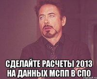  Сделайте расчеты 2013 на данных МСПП в СПО