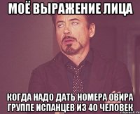 моё выражение лица когда надо дать номера овира группе испанцев из 40 человек