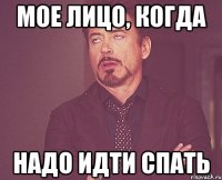 МОЕ ЛИЦО, КОГДА НАДО ИДТИ СПАТЬ