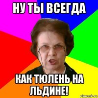 Ну ты всегда как тюлень на льдине!