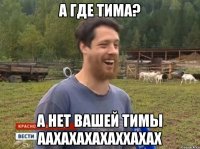 А где тима? а нет вашей тимы ААХАХАХАХАХХАХАХ