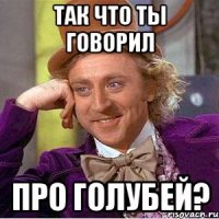 так что ты говорил про голубей?