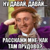 Ну давай, давай... Расскажи мне, как там Прудово?
