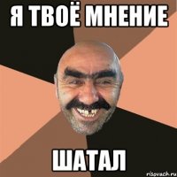 я твоё мнение шатал