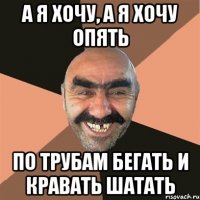 А я хочу, а я хочу опять По трубам бегать и кравать шатать
