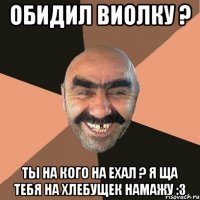 Обидил Виолку ? Ты на кого на ехал ? Я ща тебя на хлебущек намажу :з