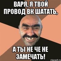 Варя, я твой провод ВК шатать, А ты не че не замечать!