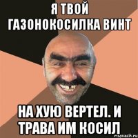 Я твой газонокосилка винт На хую вертел. И трава им косил