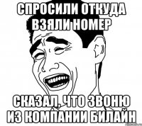 Спросили откуда взяли номер Сказал, что звоню из компании Билайн