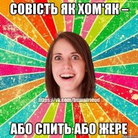 совість як хом'як – або спить або жере