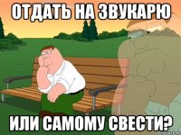 отдать на звукарю или самому свести?