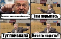 Залезла в шкаф, полный одежды Там порылась Тут поискала Нечего надеть!!