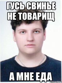 Гусь свинье не товарищ А мне еда