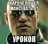 Кароче пошел мансевать от уроков