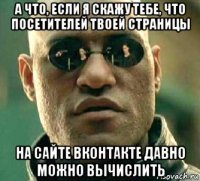 а что, если я скажу тебе, что посетителей твоей страницы на сайте вконтакте давно можно вычислить