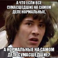 А что если все сумасшедшие на самом деле нормальные, а нормальные на самом деле сумасшедшие?