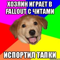 Хозяин играет в Fallout с читами Испортил тапки