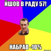 Йшов в раду 57! Набрав -10%