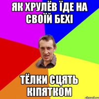 Як Хрулёв їде на своїй бехі тёлки сцять кіпятком