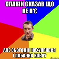 славік сказав що не п'є але сьогодні нахуярився і побачив кобру