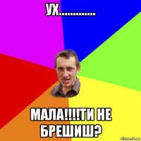 ух............. мала!!!!ти не брешиш?