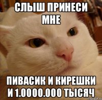 Слыш принеси мне Пивасик и кирешки и 1.0000.000 тысяч