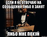 Если я не отвечаю на сообщения либо я занят либо мне похуй