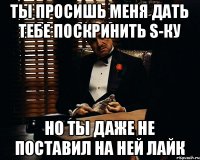 Ты просишь меня дать тебе поскринить S-ку Но ты даже не поставил на ней лайк