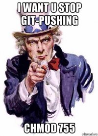 i want u stop git-pushing chmod 755