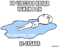 то чувство когда убили в пк l2-exsade