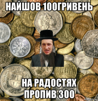 найшов 100гривень на радостях пропив 300