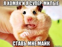я хомяк и я супер-милые ставь мне майк