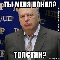 ты меня понял? толстяк?