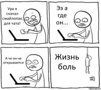 Ура я скачал смайлопак для чата! Ээ а где он... А че он не открывается Жизнь боль