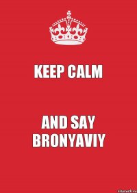 KEEP CALM and say BRONYAVIY