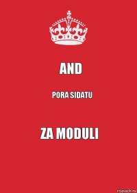 and pora sidatu ZA MODULI